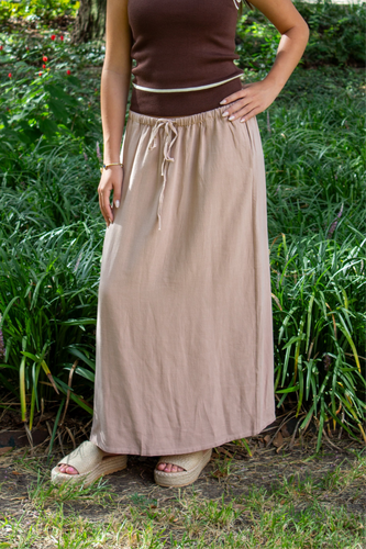 Tan Midi Skirt