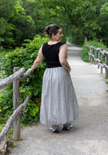 Black/Plaid Balloon Midi Dress