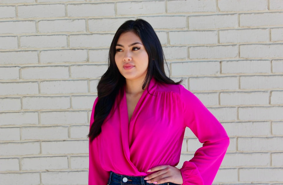 Fuchsia Long Sleeve Bodysuit