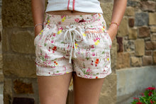 Pink Printed Linen Shorts
