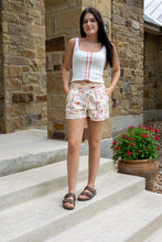 Pink Printed Linen Shorts