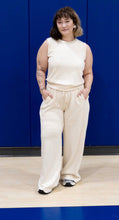 Cream Banded Hem Tank
