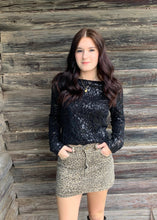 Lacy Black Sequin Top