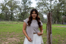 Brown Stripe Button Front Top