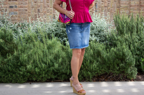 High Waisted Denim Mini Skirt