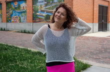 White/Black Crochet Sweater