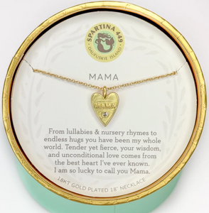 Spartina Sea La Vie Mama Heart Necklace, Gold